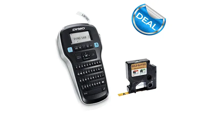 Aparat de etichetat DYMO LabelManager 160P si etichete profesionale 12mmx3m negru/auriu DY 2084349