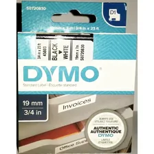 DYMO S0720830 Картридж с лентой DYMO 19 мм х 7м. , пластик, черный на белой ленте
