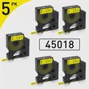 Лента 5PK 12mm Совместимая с этикеточной Лентой Dymo 12mm D1 Label 45018 Черная на желтой ленте для Производителя этикеток Dymo LM160 LM420P COLORPOP