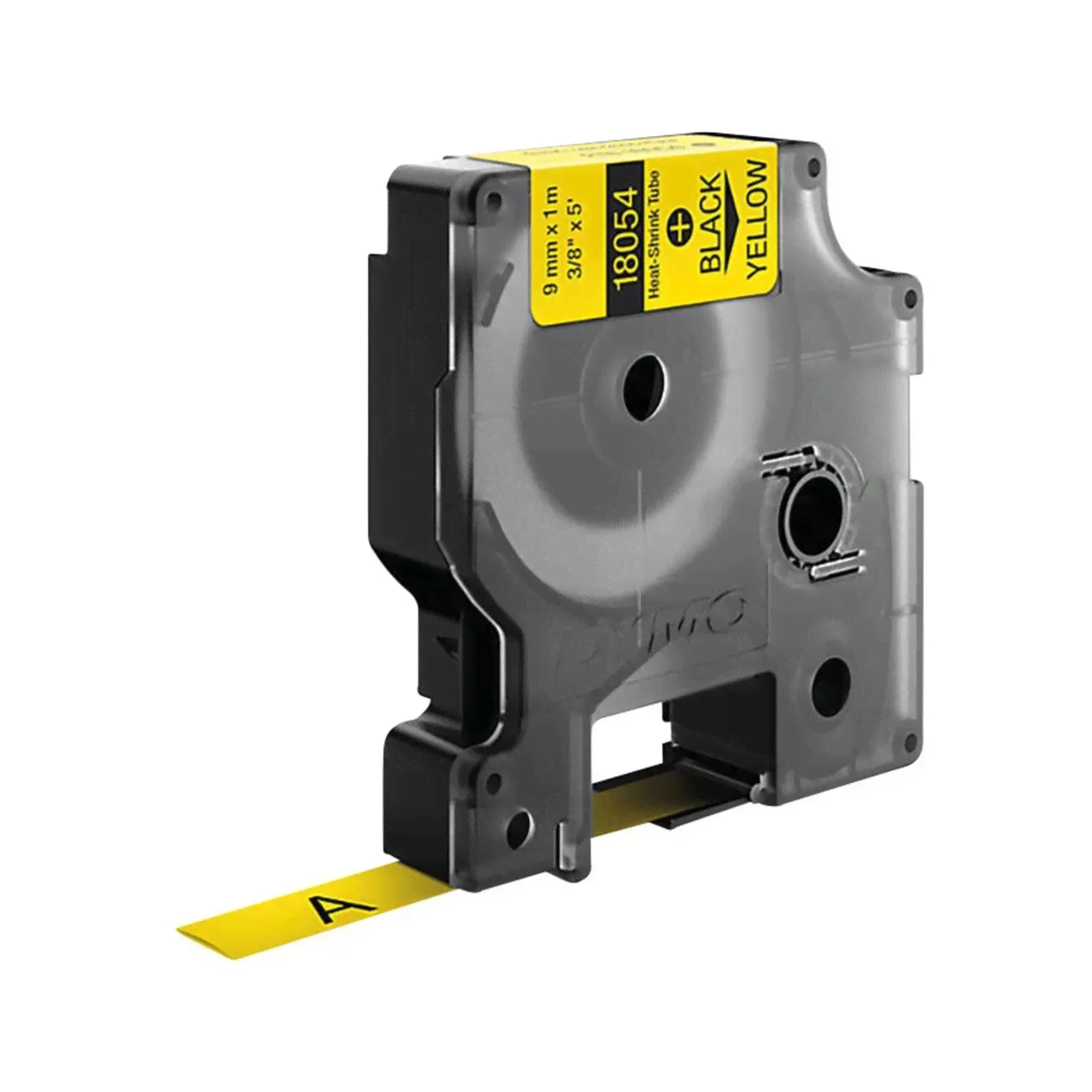 Термоусадочная трубка Dymo S0718290/18054 (9 мм, черный на желтом)