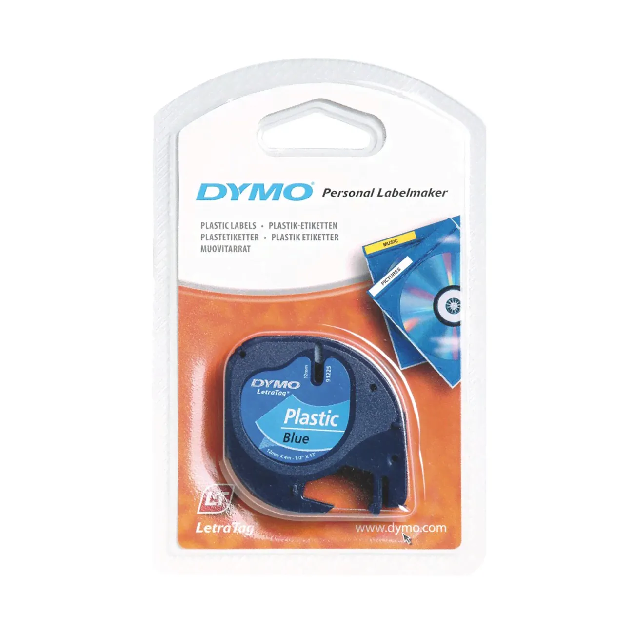 Лента Dymo S0721650/91225 (12 мм, черный на синем)-1