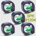 Этикетка 5PK 12 мм для ленты Dymo Letratag 91204 Черная на зеленой этикеточной ленте, Совместимая с этикетировочной машиной Dymo Letratag LT100H Plus