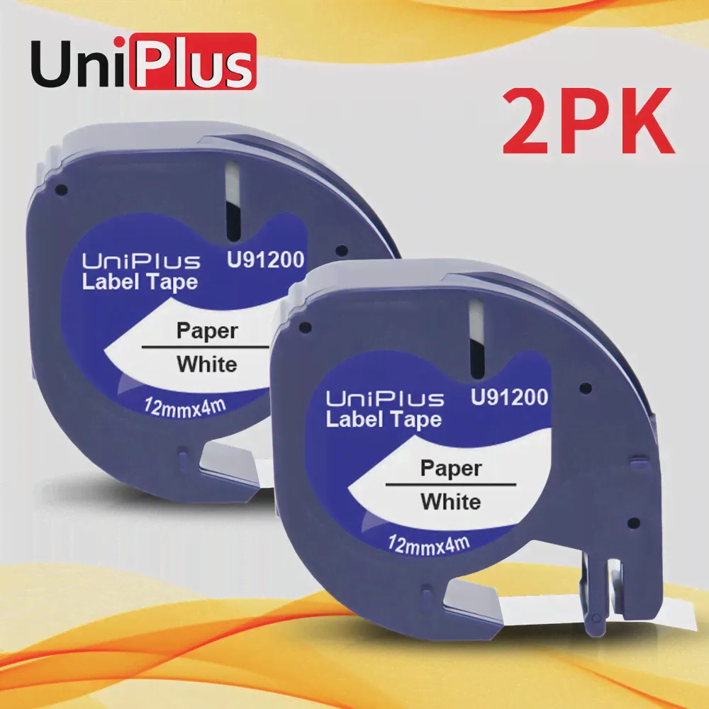 UniPlus 91330 91220 Черно-белая Этикетировочная лента Бумажная Замена Принтера DYMO Letratag 91200 12mm Label Maker LT 100H Plus XM XR-0