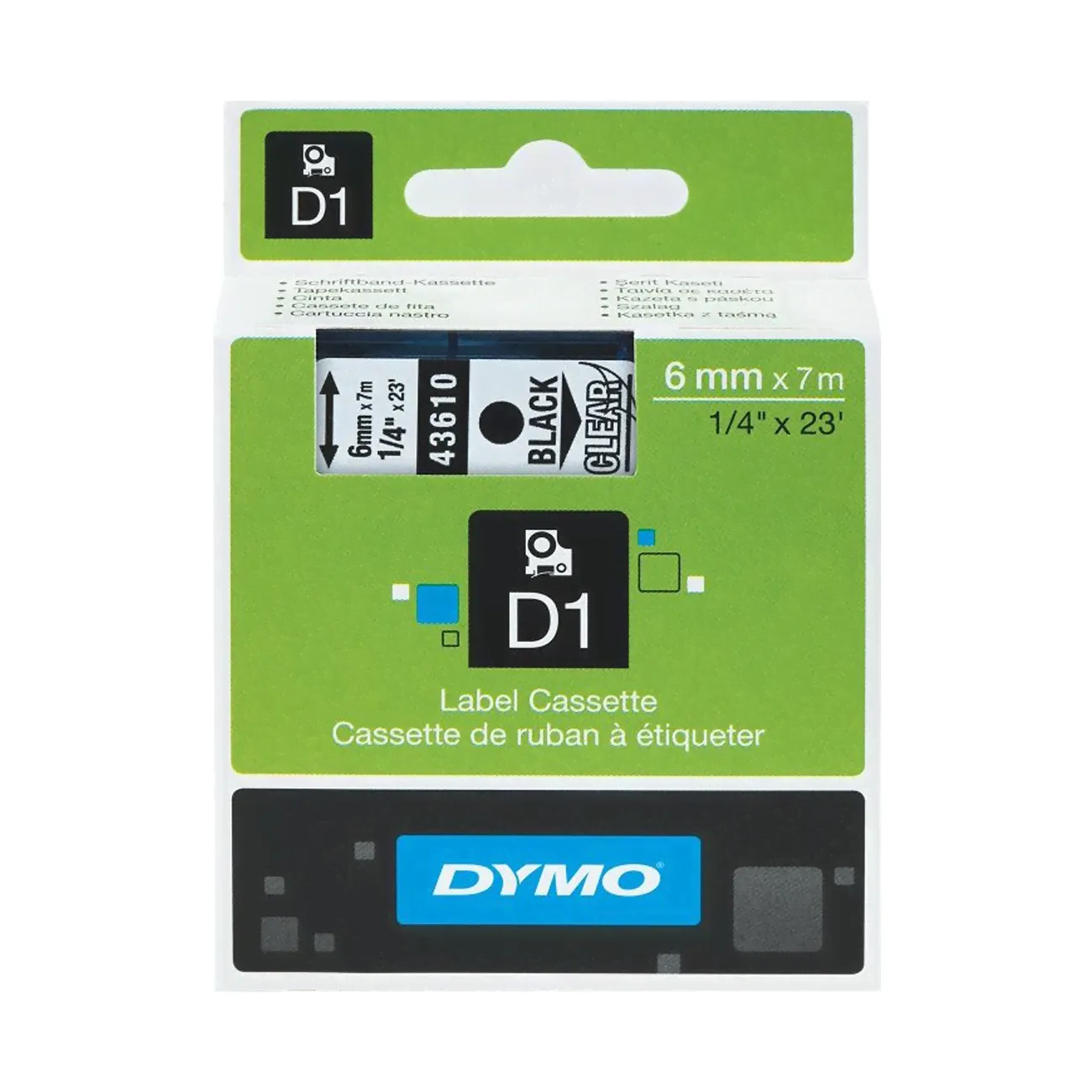 Лента Dymo S0720780/43613 (6 мм, черный на белом)-1