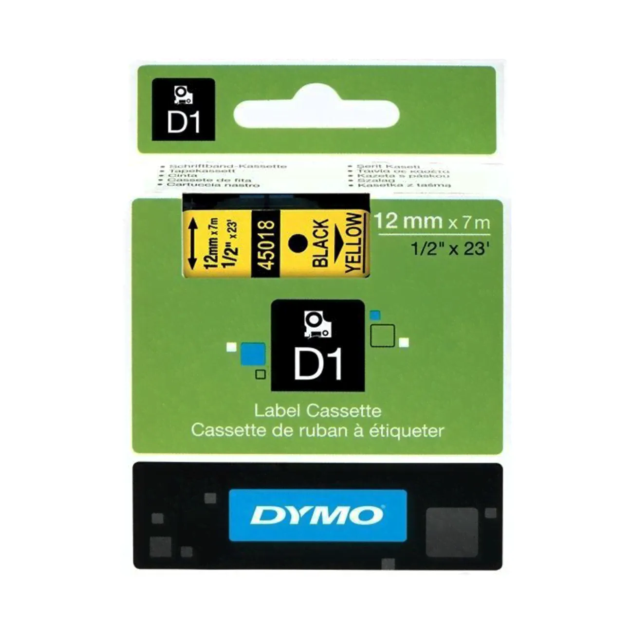 Лента Dymo S0720580/45018 (12 мм, черный на желтом)