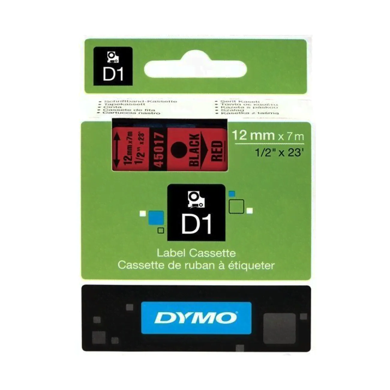 Лента Dymo S0720570/45017 (12 мм, черный на красном)