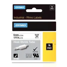 Термоусадочная трубка Dymo S0718260/18051 (6 мм, черный на белом)