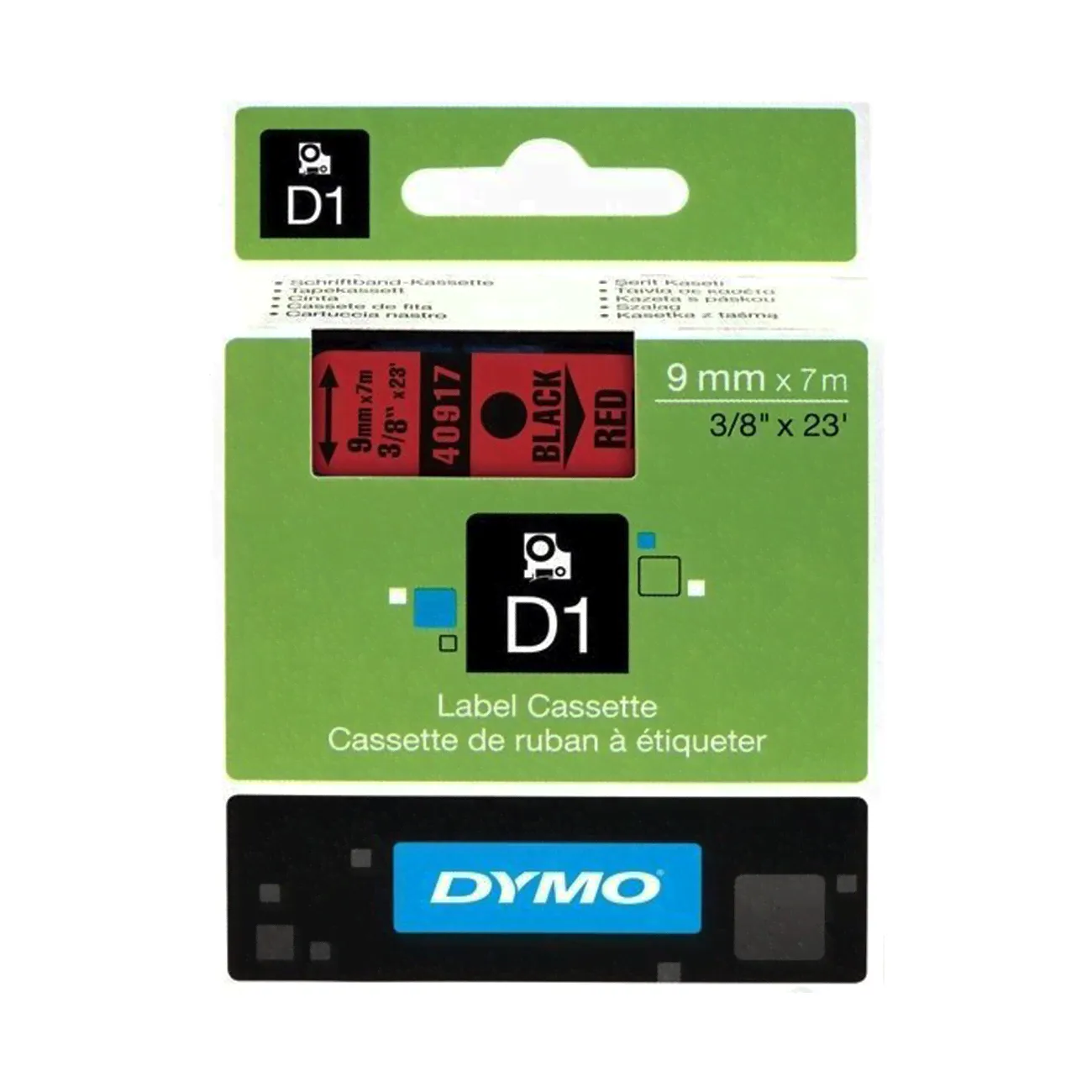 Лента Dymo S0720720/40917 (9 мм, черный на красном)