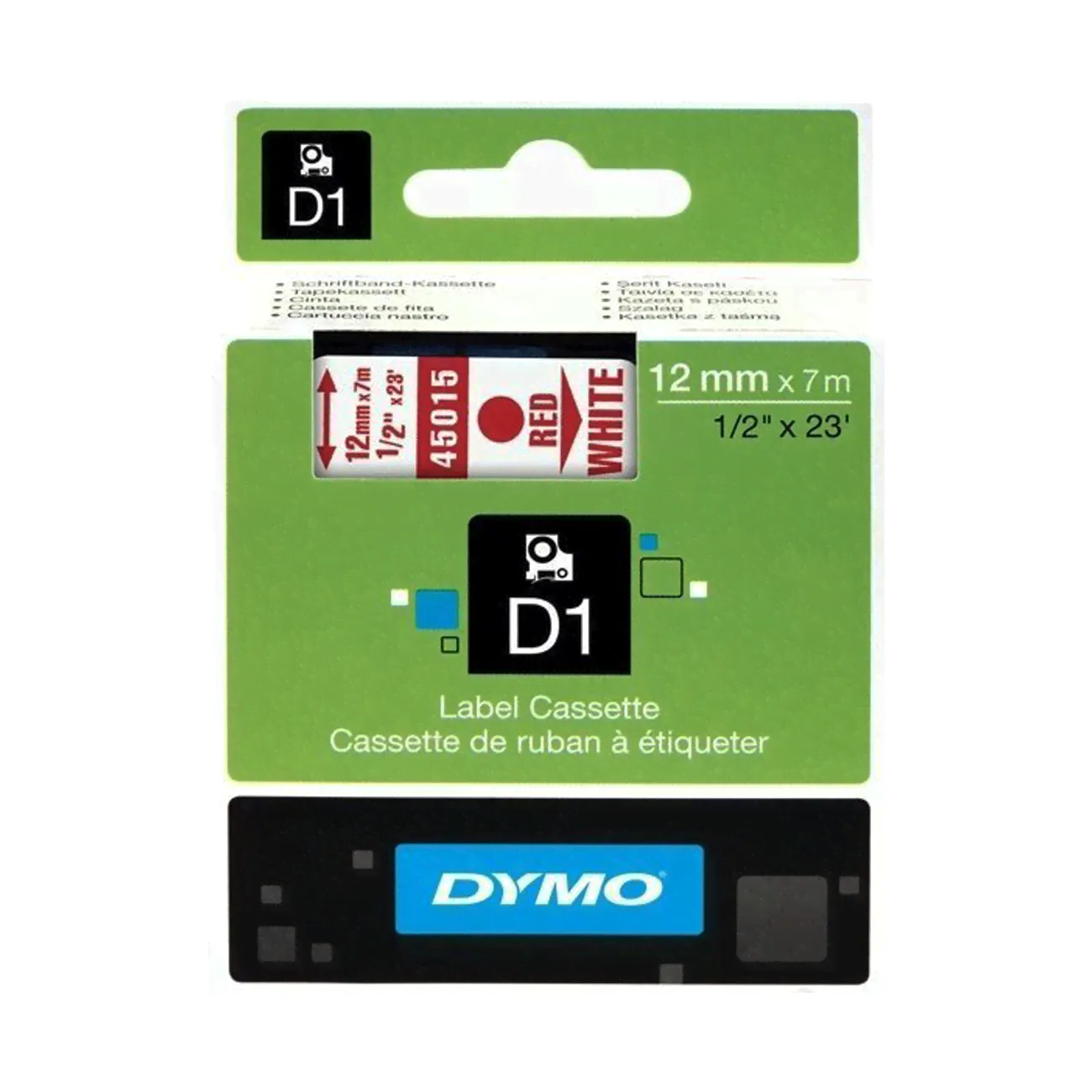Лента Dymo S0720520/45012 (12 мм, красный на прозрачном)
