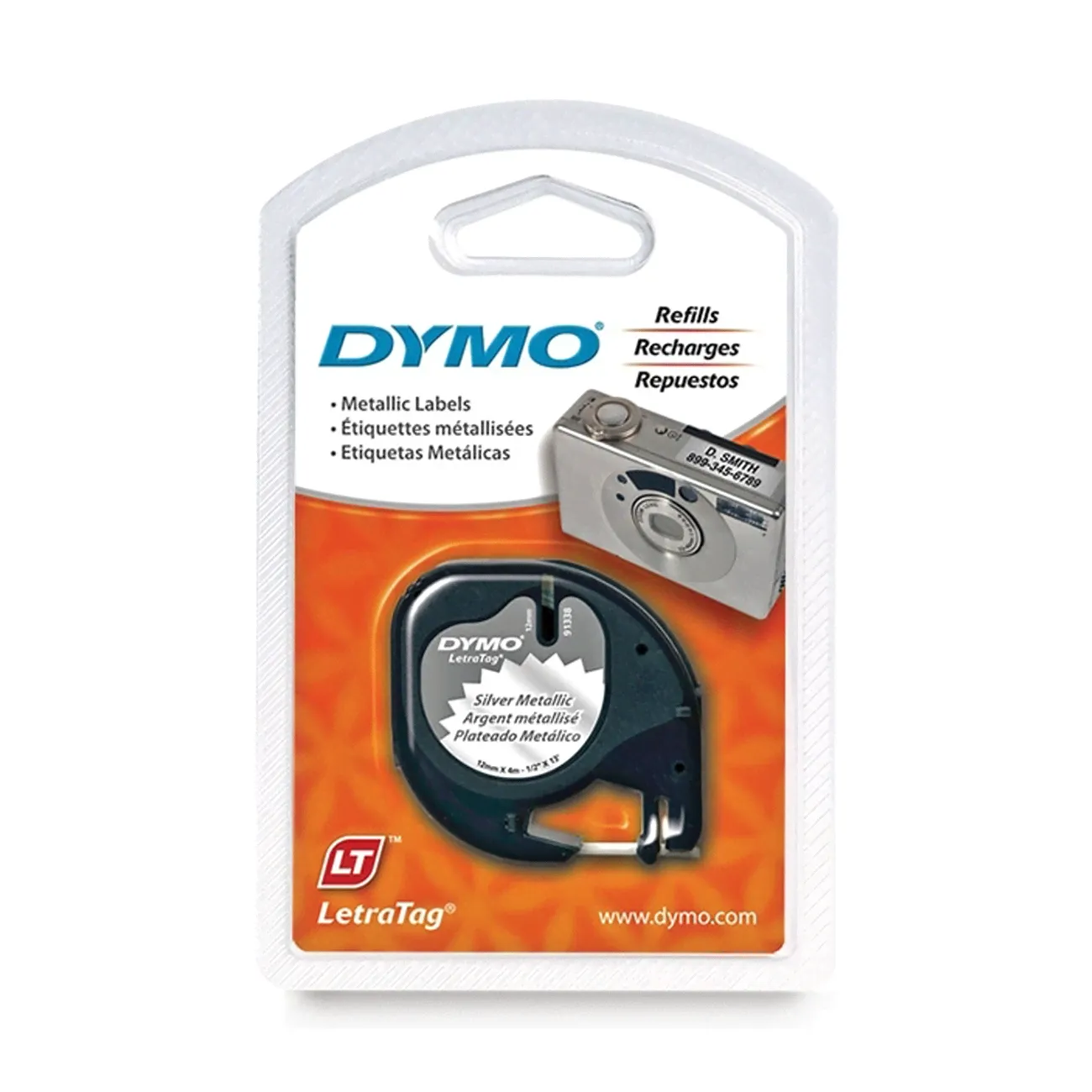 Лента Dymo S0721730/91228 (12 мм, черный на серебристом-металлике)-1