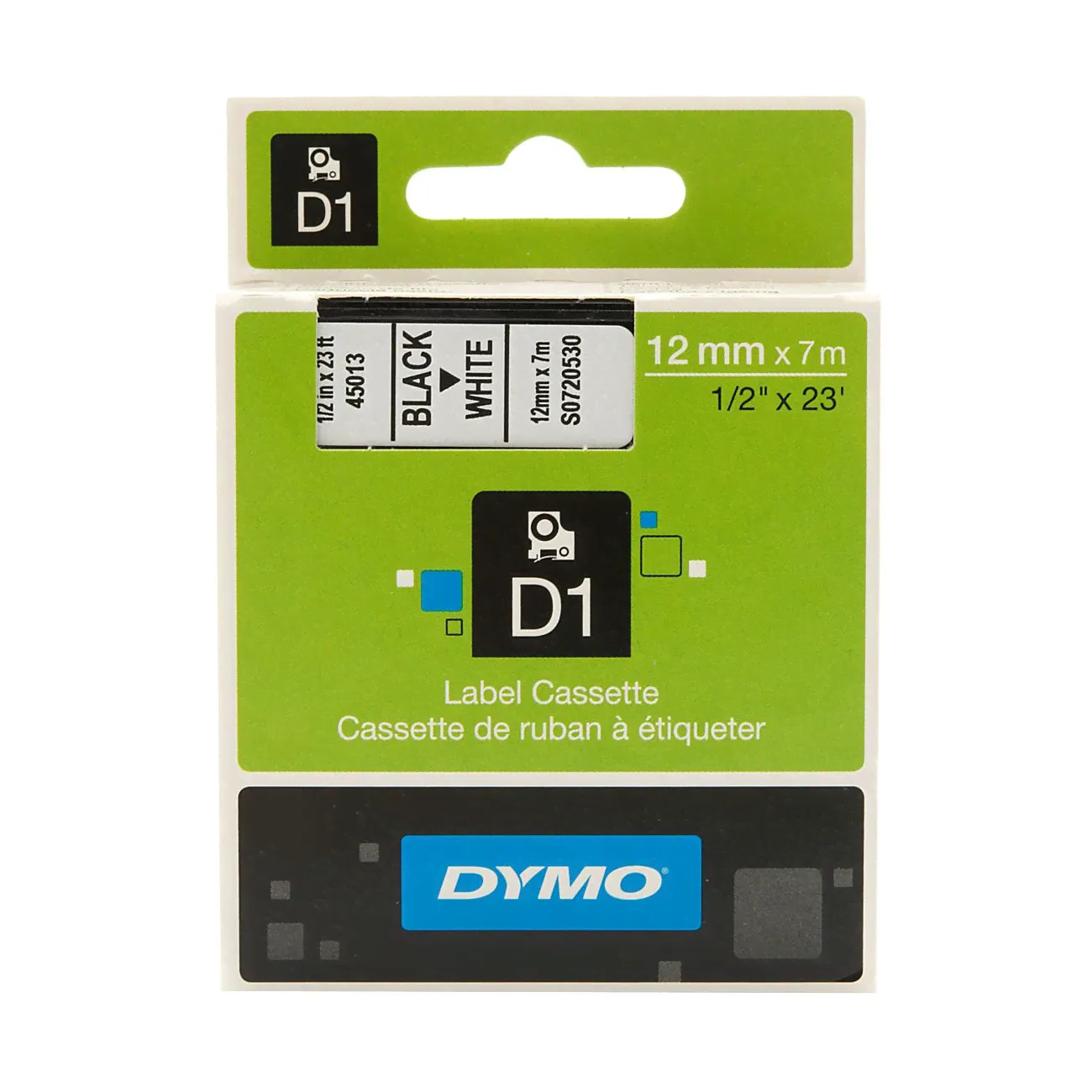Лента Dymo S0720530/45013 (12 мм, черный на белом)
