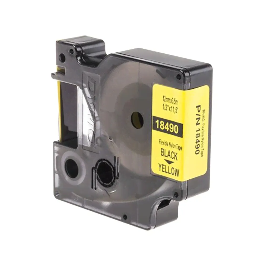 Лента Dymo S0718080/18490 (12 мм, черный на желтом)-0