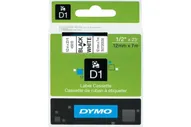 Картридж Dymo D1 с виниловой лентой, 12мм х 7м, пластик, черный на белой ленте S0720530